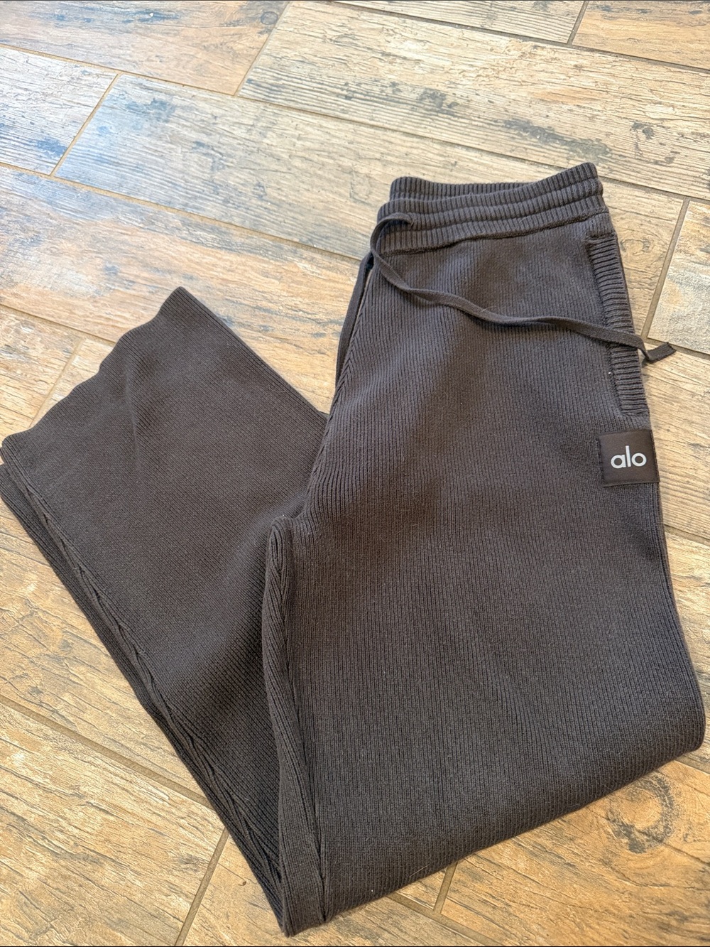 ALO Yoga womens Brown Ribbed knit pants